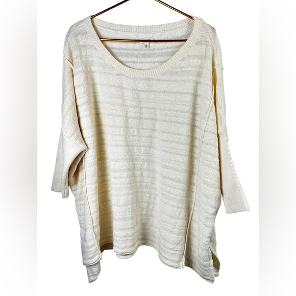 Pilcro by Anthropologie oversized sweater tunic in ivory - Picture 7 of 15